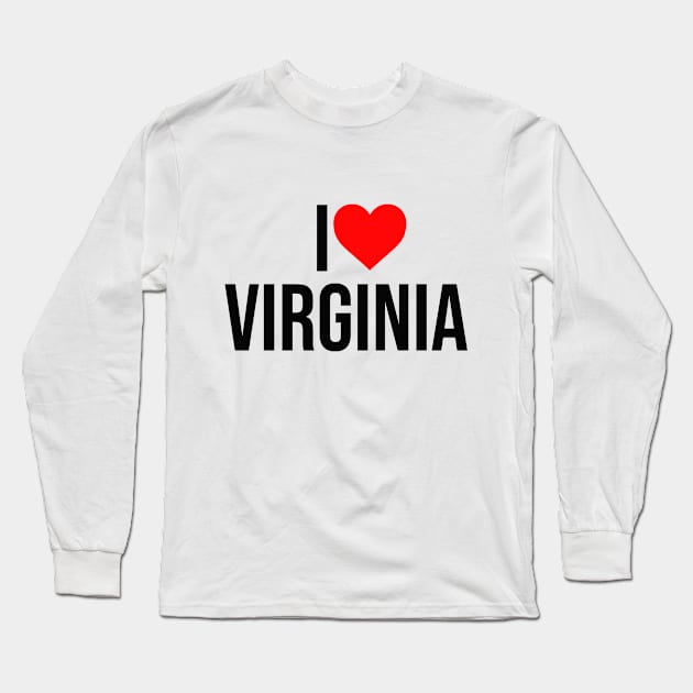 I Love Virginia State USA Heart Long Sleeve T-Shirt by Mellowdellow